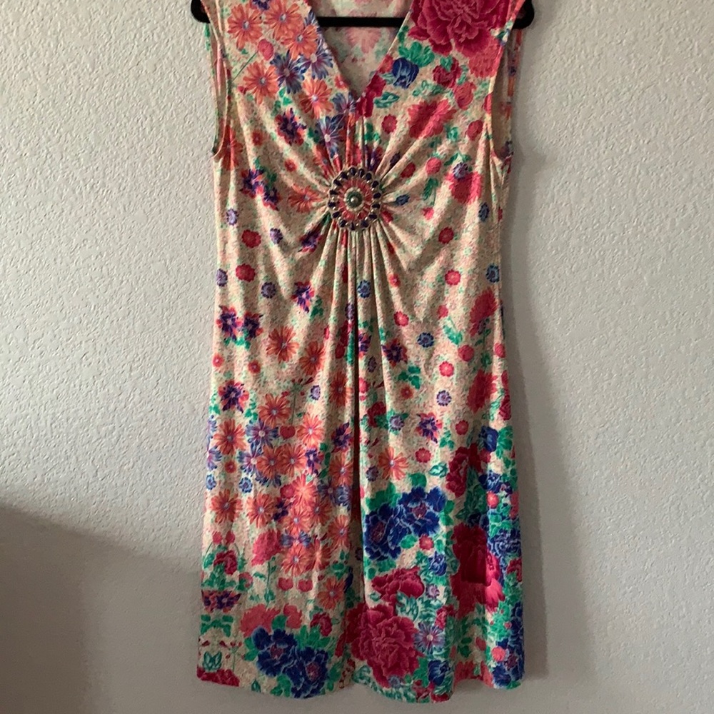 Floral summer dress with bead detailing